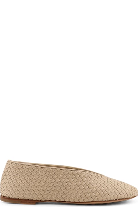 Bottega Veneta Rosa Flat Leather Ballerinas With Intrecciato Motif
