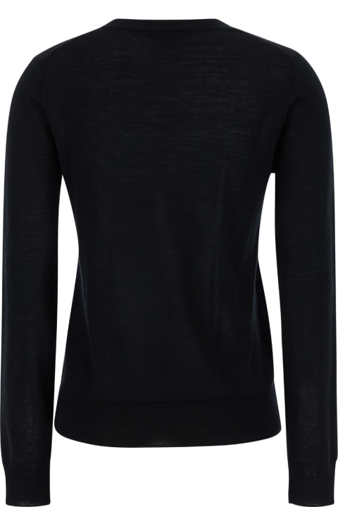 Homeware Parosh Black Crewneck Long Sleeve Sweater In Fabric Woman