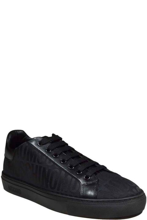 Moschino for Men Moschino All-over Monogram Jacquard Lace-up Sneakers