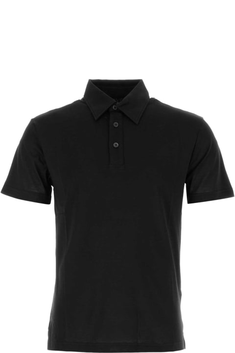 PT01 Clothing for Men PT01 Black Cotton Polo Shirt
