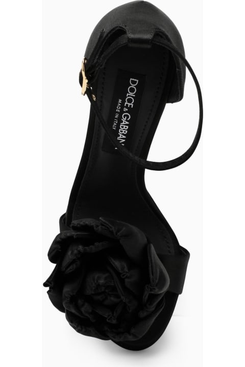 【送料&関税込】Dolce & Gabbana Black Satin High Sandal Dolce & Gabbana Black Satin High Sandal | italist