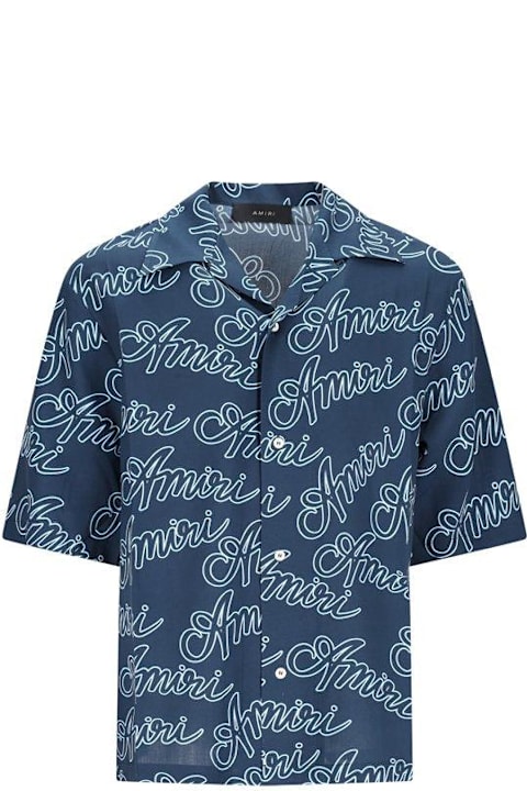 Shirts for Men AMIRI Script Allover Logo Printed Shirt