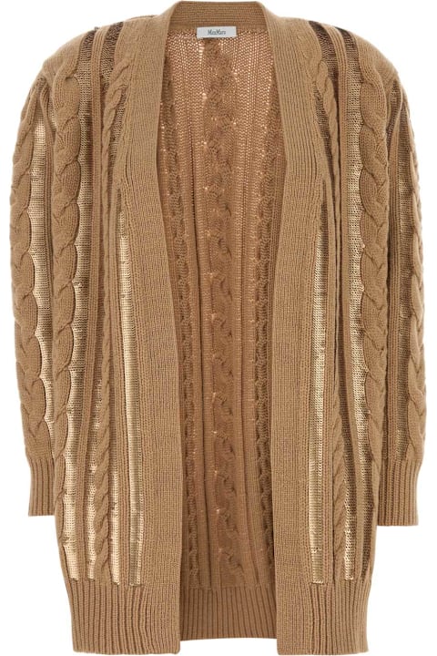 Fleeces & Tracksuits for Women Max Mara Camel Wool Blend Mirco Cardigan