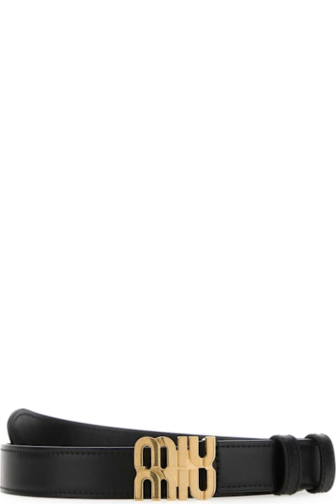 Miu Miu for Women Miu Miu Black Leather Belt