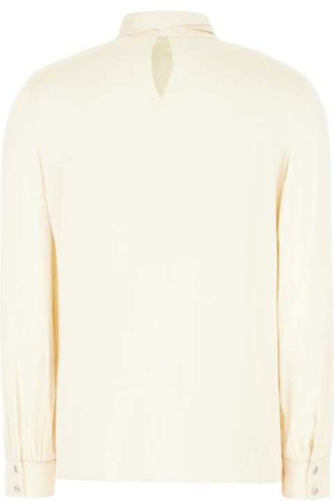 Max Mara Studio for Women Max Mara Studio Cream Stretch Silk Blouse