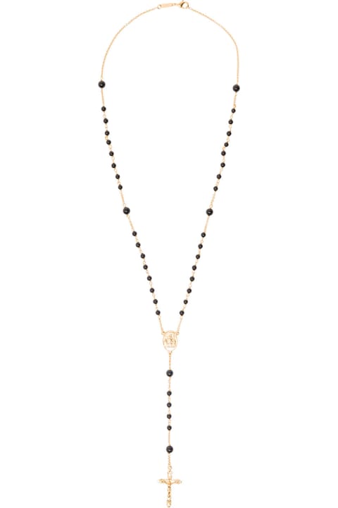 Gold-plated Rosary Necklace In Brass Man