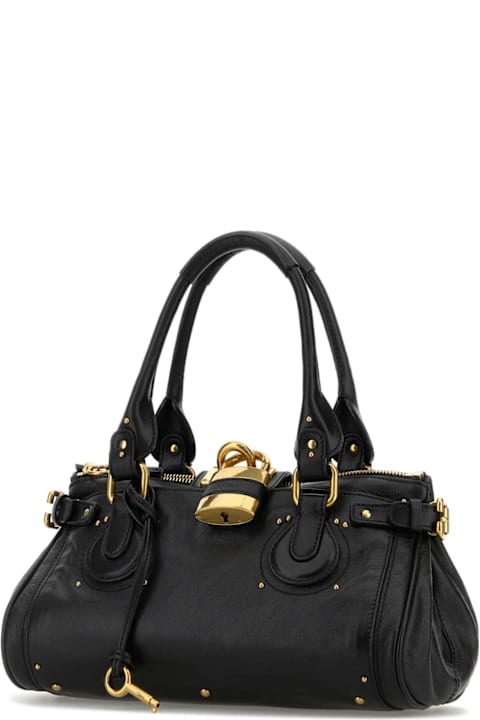 Chloé Black Leather Paddington Shoulder Bag