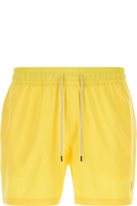Swimwear for Men Polo Ralph Lauren Yellow Stretch Polyester Swimming Shorts