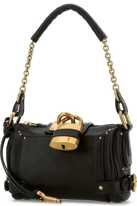 Chloé Black Leather Small Paddington Shoulder Bag
