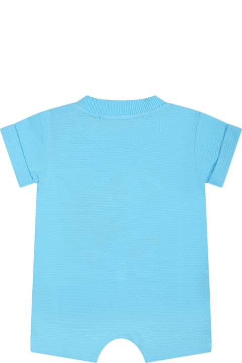 Fashion for Baby Girls Moschino Light Blue Romper For Baby Boy With Teddy Bear