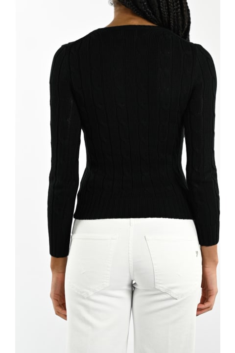 Polo Ralph Lauren for Women Polo Ralph Lauren Crew Neck Sweater In Black Braided Knit