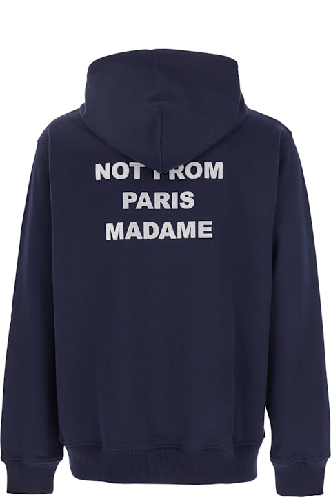 Homeware Drôle de Monsieur Blue Hoodie With Logo In Cotton Man
