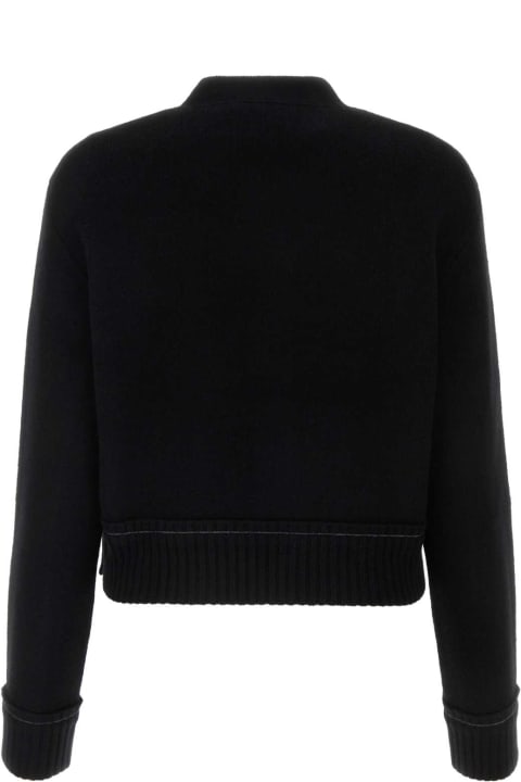 Sacai Sweaters for Women Sacai Black Cotton Blend Cardigan