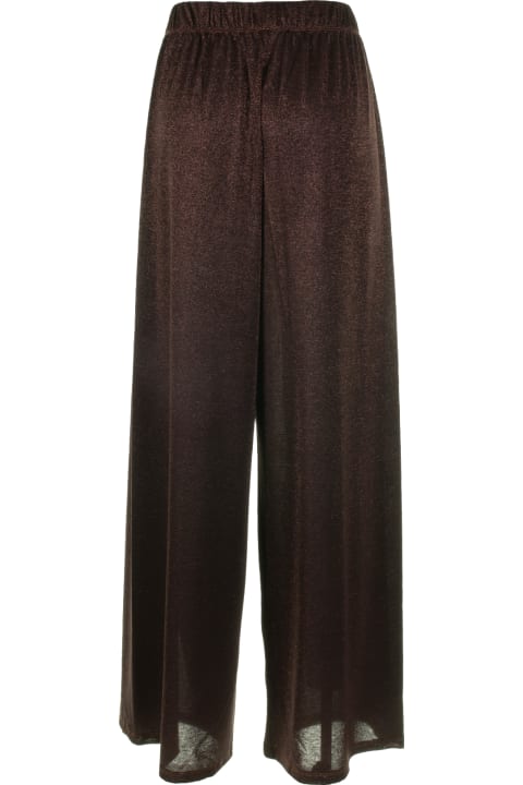 Marella Pants & Shorts for Women Marella High-waisted Trousers In Bronze Lurex