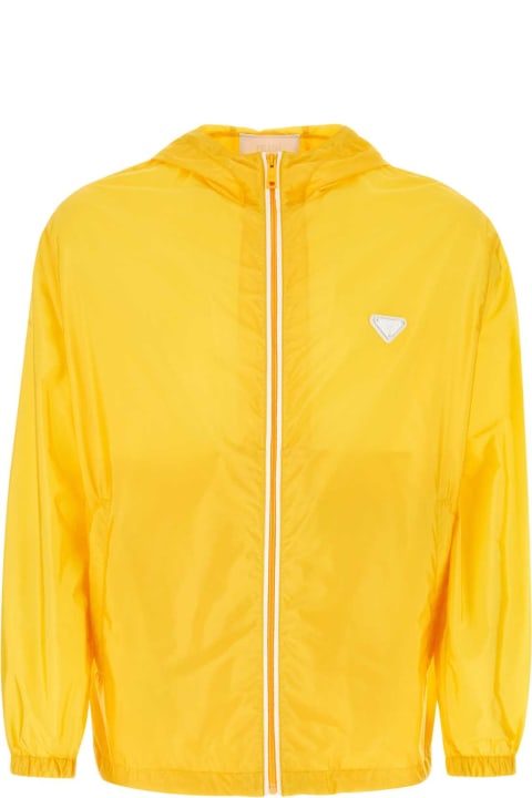Coats & Jackets for Men Prada Yellow Re-nylon Windbreaker