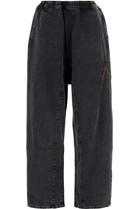 Y/Project سراويل طويلة وقصيرة لـ السيدات Y/Project Charcoal Denim Jeans