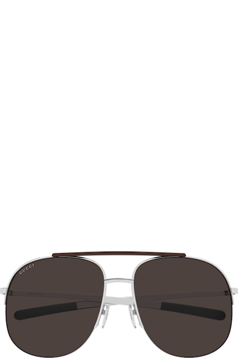 Gucci Eyewear for Kids Gucci Eyewear Gucci Gg2165s Linea Institutional Logo 010 Silver Grey Sunglasses