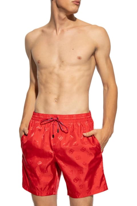 Clothing Sale for Men Dolce & Gabbana Monogram Jacquard Drawstring Swim Shorts