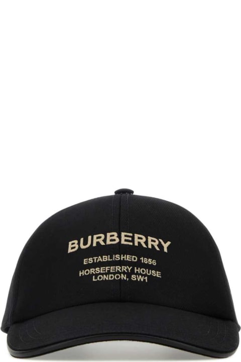 Accessories for Men Burberry Black Cotton Baseball Cap