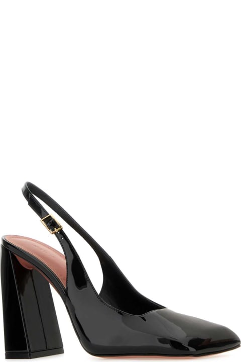 High-Heeled Shoes for Women Amina Muaddi Black Leather Charlotte Pumps