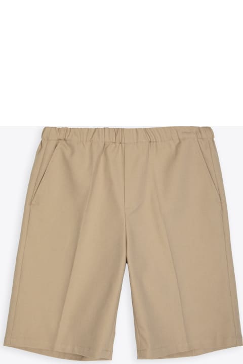C.v. Bermuda Beige cotton bermuda shorts with drawstring