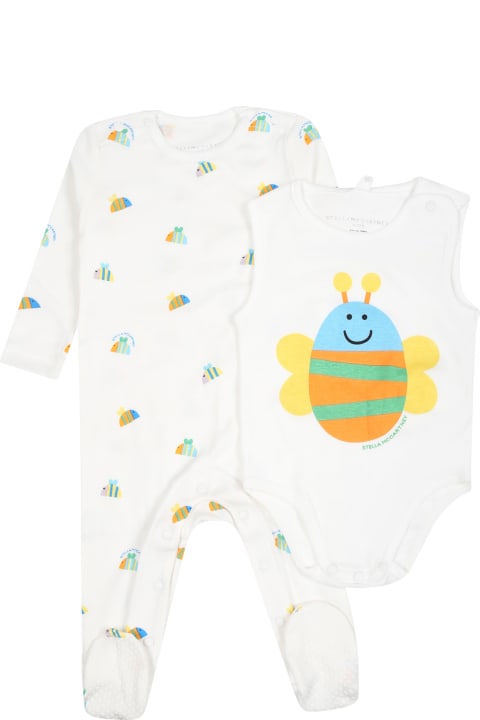 Bodysuits & Sets for Baby Girls Stella McCartney Kids White Set For Babykids With Butterflies