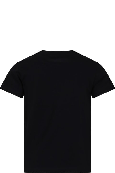 Homeware Balmain Black T-shirt For Kids With Logo