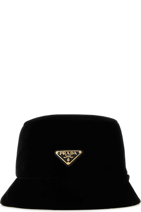 Hair Accessories for Women Prada Black Velvet Hat