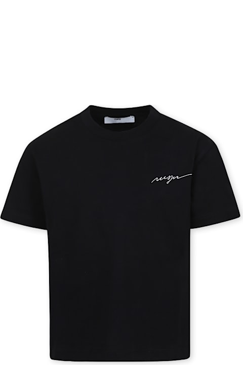Homeware MSGM Black T-shirt For Boy With Logo