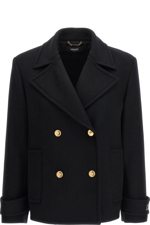 Coats & Jackets for Women Versace Double-breasted Wool Coat