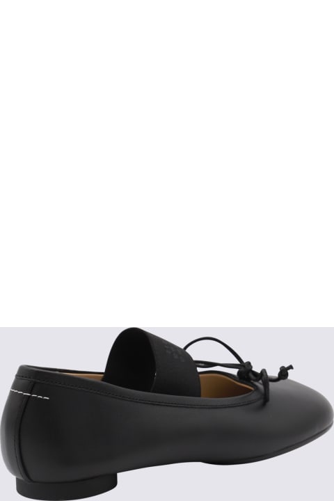 MM6 Maison Margiela Black Leather Flats