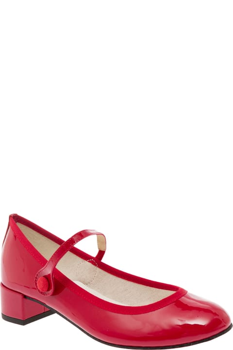 Fashion for Women Repetto 'rose' Red Mary Janes With Strap In Patent Leather Woman
