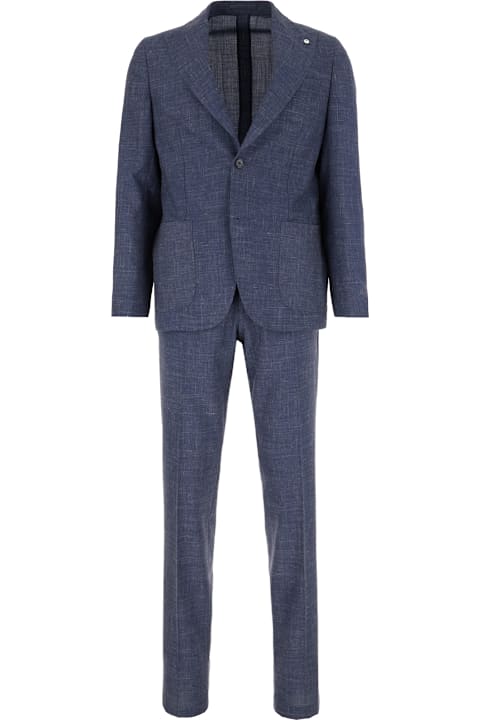 L.B.M. 1911 Clothing for Men L.B.M. 1911 Denim Blue Wool Blend Suit