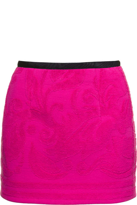 Skirts for Women Marine Serre Fuchsia Miniskirt With All-over Jacquard Motif In Cotton Woman