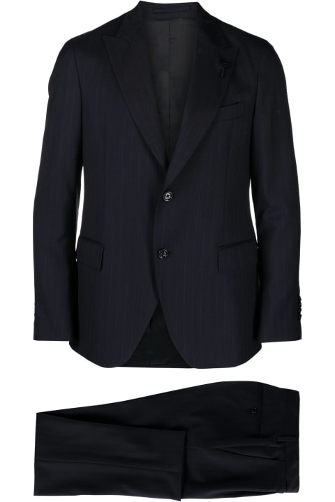 Lardini Suits for Women Lardini Navy Blue Wool Single-breasted Suit