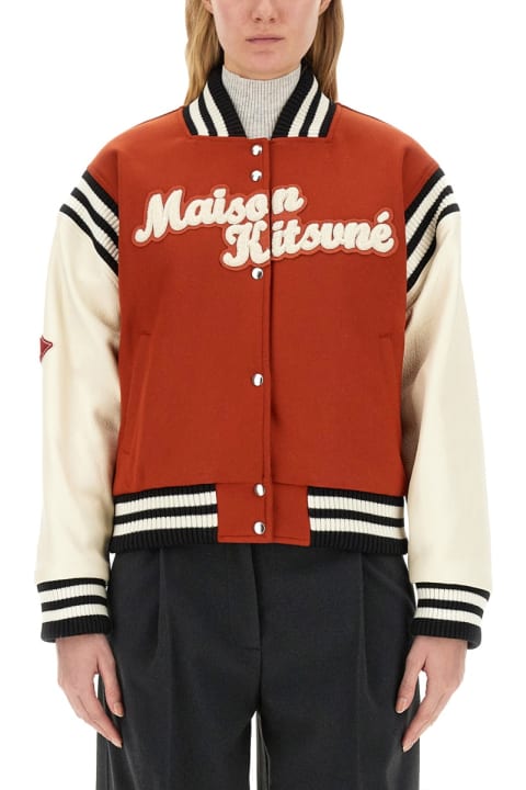 Maison Kitsuné Coats & Jackets for Women Maison Kitsuné Varsity Jacket With Logo