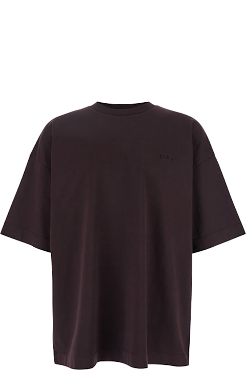 Homeware Juun.J Bordeaux T-shirt With Logo Embroidered On The Front And Print On The Back In Cotton Man