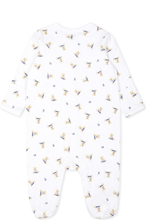 أدوات منزلية Ralph Lauren White Babygrow For Babykids With Colorful Bears