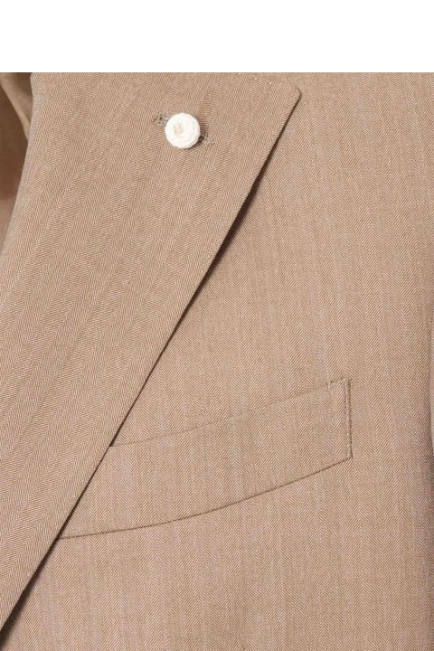 メンズ Luigi Bianchi Mantovaのスーツ Luigi Bianchi Mantova Brown Men's Suit