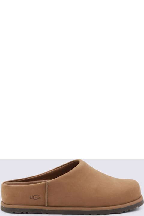 UGG Dark Chestnut Leather Otzo Flats