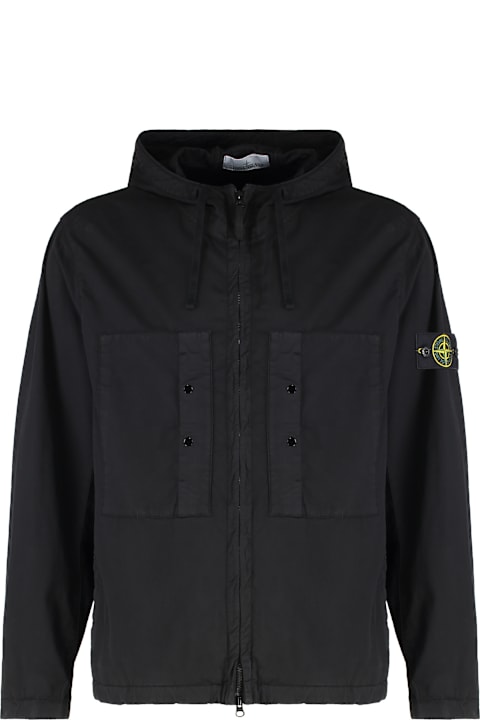 Coats & Jackets for Men Stone Island Hooded Cotton Jacket