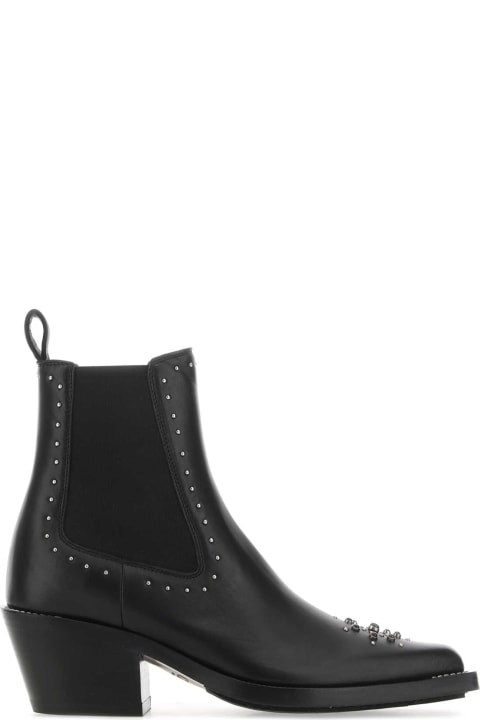 ウィメンズ Chloéのブーツ Chloé Black Leather Nellie Ankle Boots