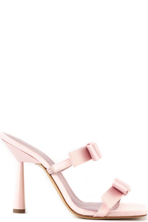 Fashion for Women GIA BORGHINI Pink Satin Double Bow Galantine Sandal