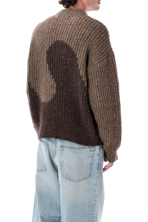 ERL Sweaters for Men ERL Erl Brown Swirl Wool Crewneck Sweater