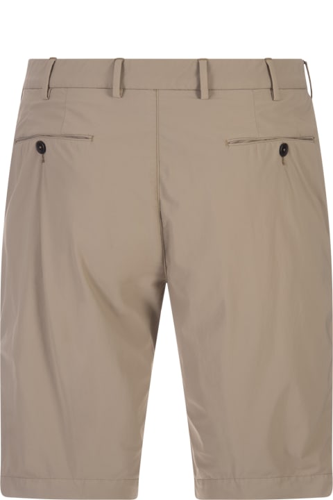 メンズ PT Bermudaのボトムス PT Bermuda Dark Beige Stretch Cotton Shorts