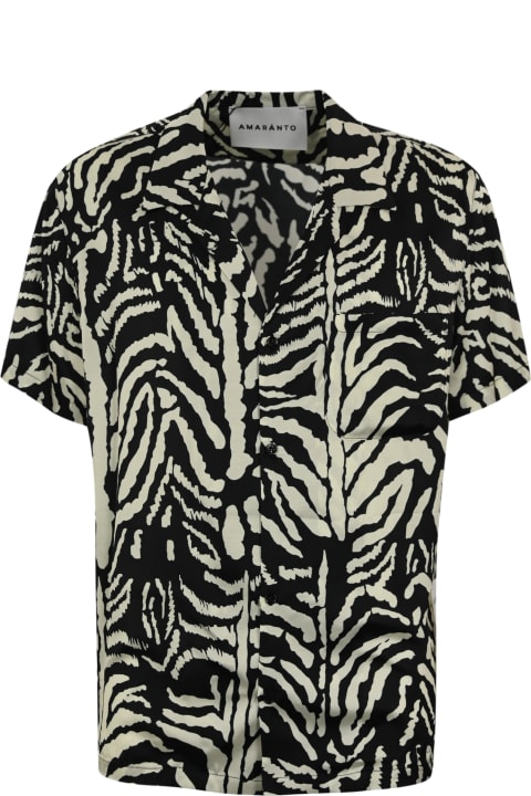 メンズ Amarantoのシャツ Amaranto Zebra-print Viscose Shirt