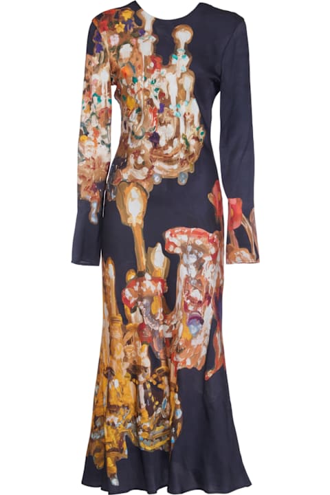 Fashion for Women MSGM Rear Zip Printed Long-sleeved Dress