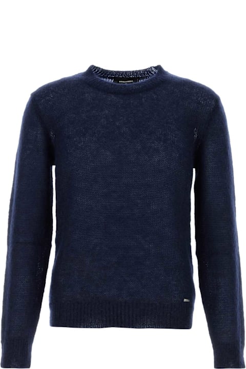 Homeware Dsquared2 Navy Blue Mohair Blend Sweater