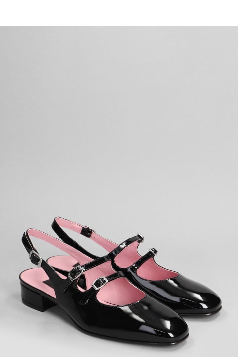 Carel High-Heeled Shoes for Women Carel Peche Ballet Flats In Black Patent Leather