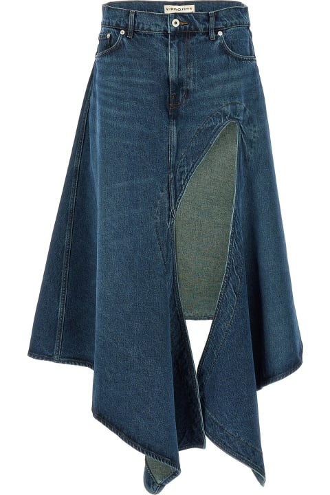 Y/Project Skirts for Women Y/Project 'evergreen Cut Out Denim' Skirt